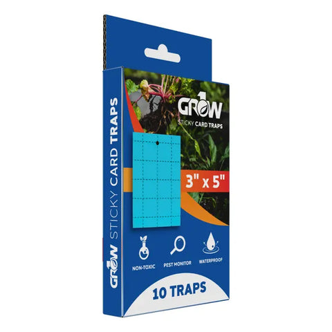 Grow1 Blue Sticky Card Traps 3 x 5-Inch, 10-Pack