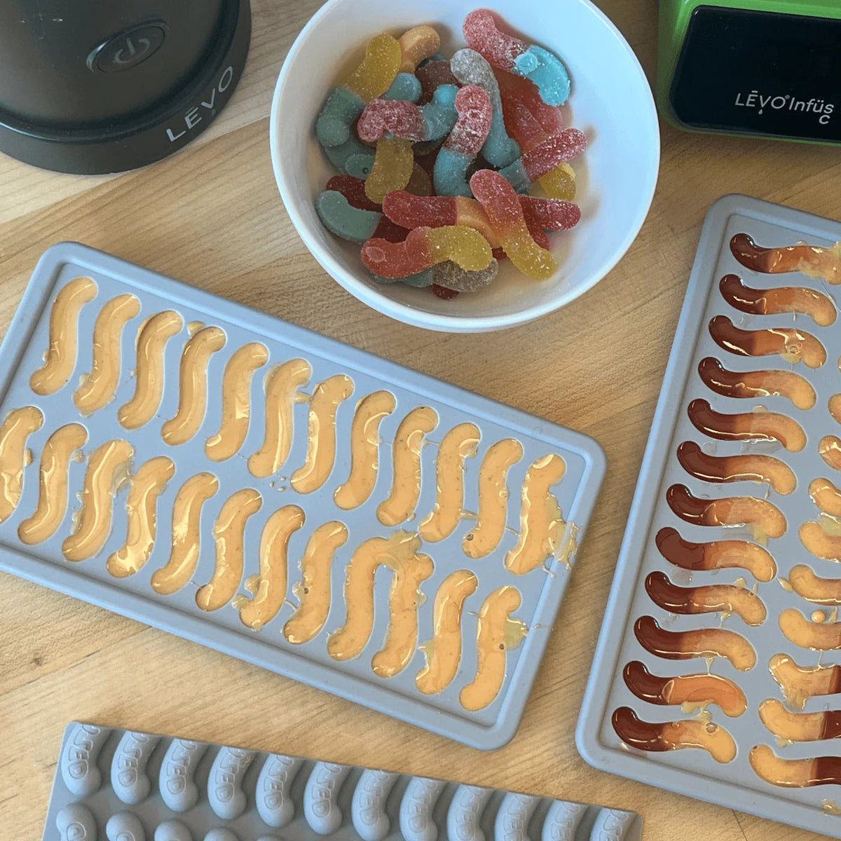 LĒVO Gummy Worm Silicone Molds
