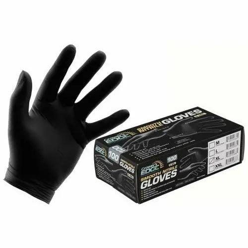 Grower's Edge® Black Powder Free Nitrile Gloves 6 mil, Medium | Box of 100 Growers Edge
