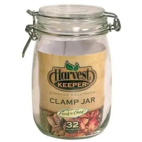 Harvest Keeper 744334 Glass Storage Jar with Metal Clamp Lid 32 oz
