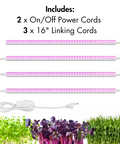 4-Pack 4ft LED Grow Lights – 20W Full Spectrum for Indoor Plants
