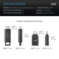 AC Infinity 1-to-1 Wireless UIS Transmitter & Receiver, 2-Pack
