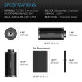 AC Infinity 4-Inch Duct Carbon Filter XL – Australian Charcoal | AC-DCF4-XL