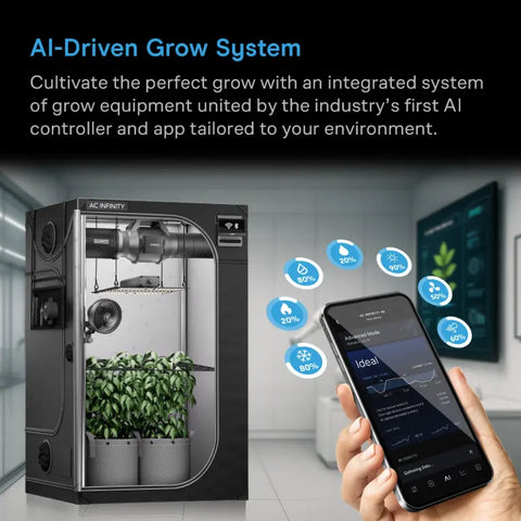 AC Infinity AI Grow Tent System 2x2, 1-Plant Kit | AC-PKB22