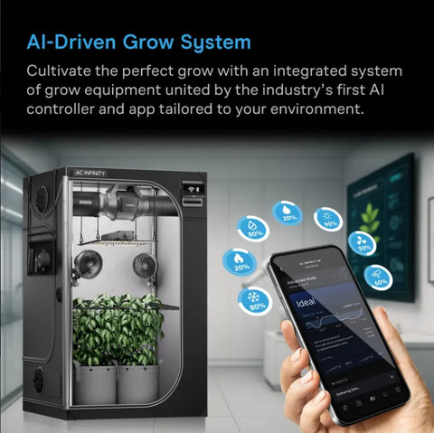 AC Infinity AI Grow Tent System 4x4, 4-Plant Kit | AC-PKB44