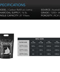 AC Infinity Activated Carbon Refill 1200+ IAV Australian Charcoal, 16lb