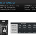 AC Infinity Activated Carbon Refill 1200+ IAV Australian Charcoal, 8lb