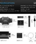 AC Infinity Air Filtration Kit PRO 4", Inline Fan With Smart Controller, Carbon Filter & Ducting Combo