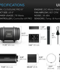 AC Infinity Air Filtration Kit PRO 8", Inline Fan With Smart Controller, Carbon Filter & Ducting Combo