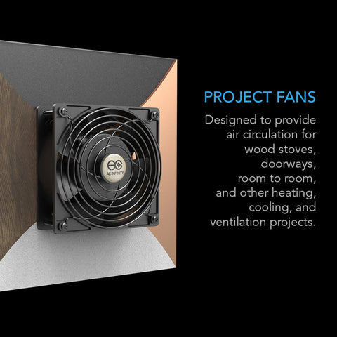 AC Infinity Axial S1238D, Dual Muffin 120V AC Cooling Fan, 120mm x 120mm x 38mm