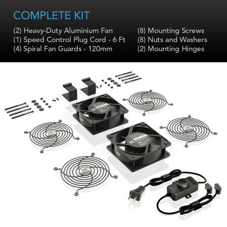 AC Infinity Axial S1238D, Dual Muffin 120V AC Cooling Fan, 120mm x 120mm x 38mm