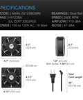 AC Infinity Axial S1238D, Dual Muffin 120V AC Cooling Fan, 120mm x 120mm x 38mm