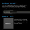 AC Infinity CLOUDCOM A2, Mini Smart Thermo-Hygrometer With Data App, 12' Sensor Probe