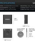 AC Infinity CLOUDCOM A2, Mini Smart Thermo-Hygrometer With Data App, 12' Sensor Probe