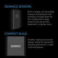 AC Infinity CLOUDCOM A2, Mini Smart Thermo-Hygrometer With Data App, Integrated Sensor Probe