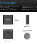 AC Infinity CLOUDCOM A2, Mini Smart Thermo-Hygrometer With Data App, Integrated Sensor Probe