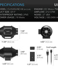AC Infinity CLOUDLINE H4 Humidity-Proof Inline Fan 4" with Speed Controller