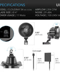 AC Infinity CLOUDRAY S4 Grow Tent Clip Fan, 4”