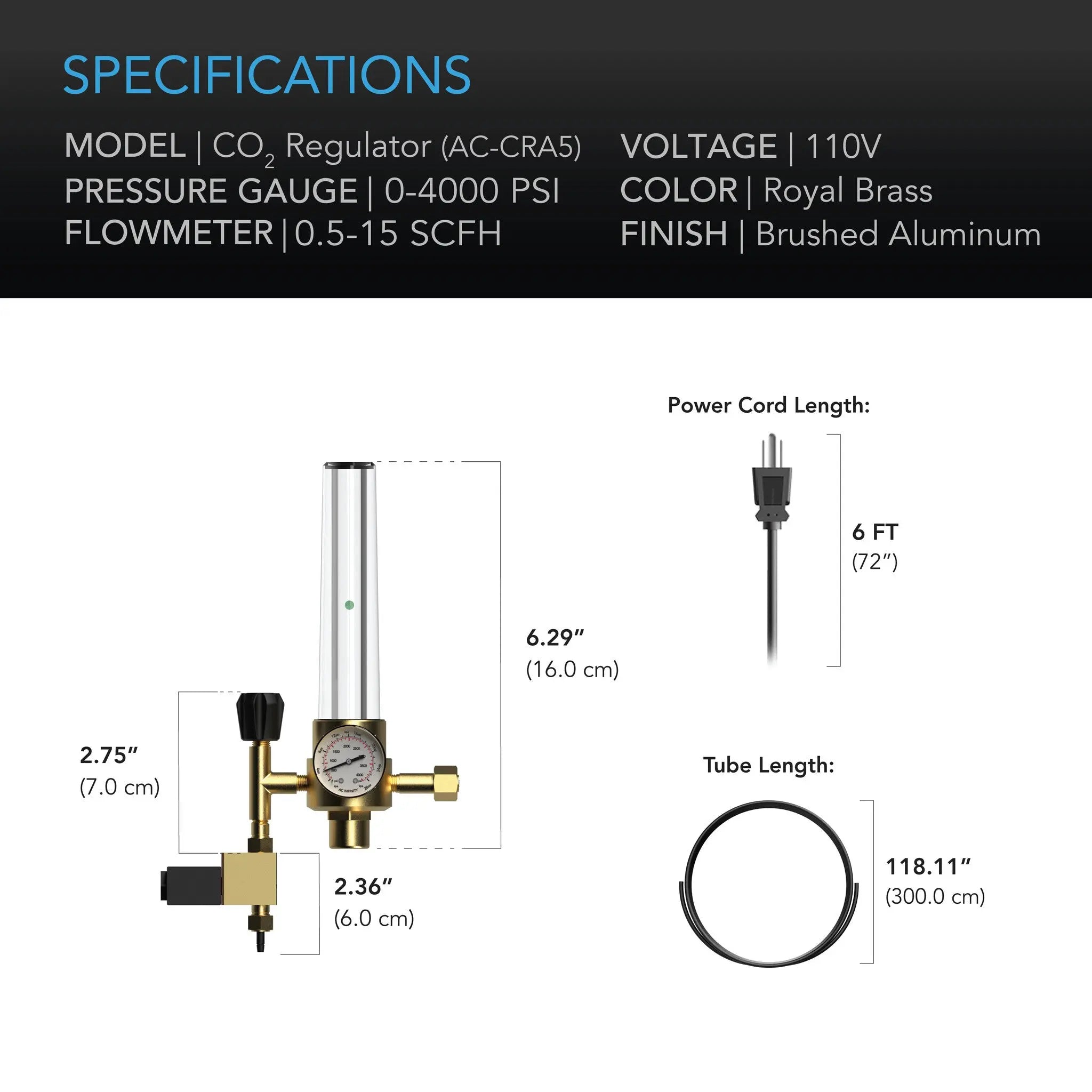 AC Infinity CO2 Regulator, Carbon Dioxide Monitor With Solenoid Valve And Gas Flow Meter