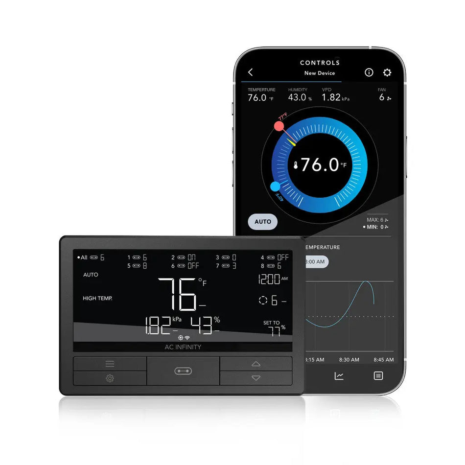 AC Infinity CONTROLLER 69 PRO+ WIFI Eight Device Temp/Humidity/Cycle + Data App