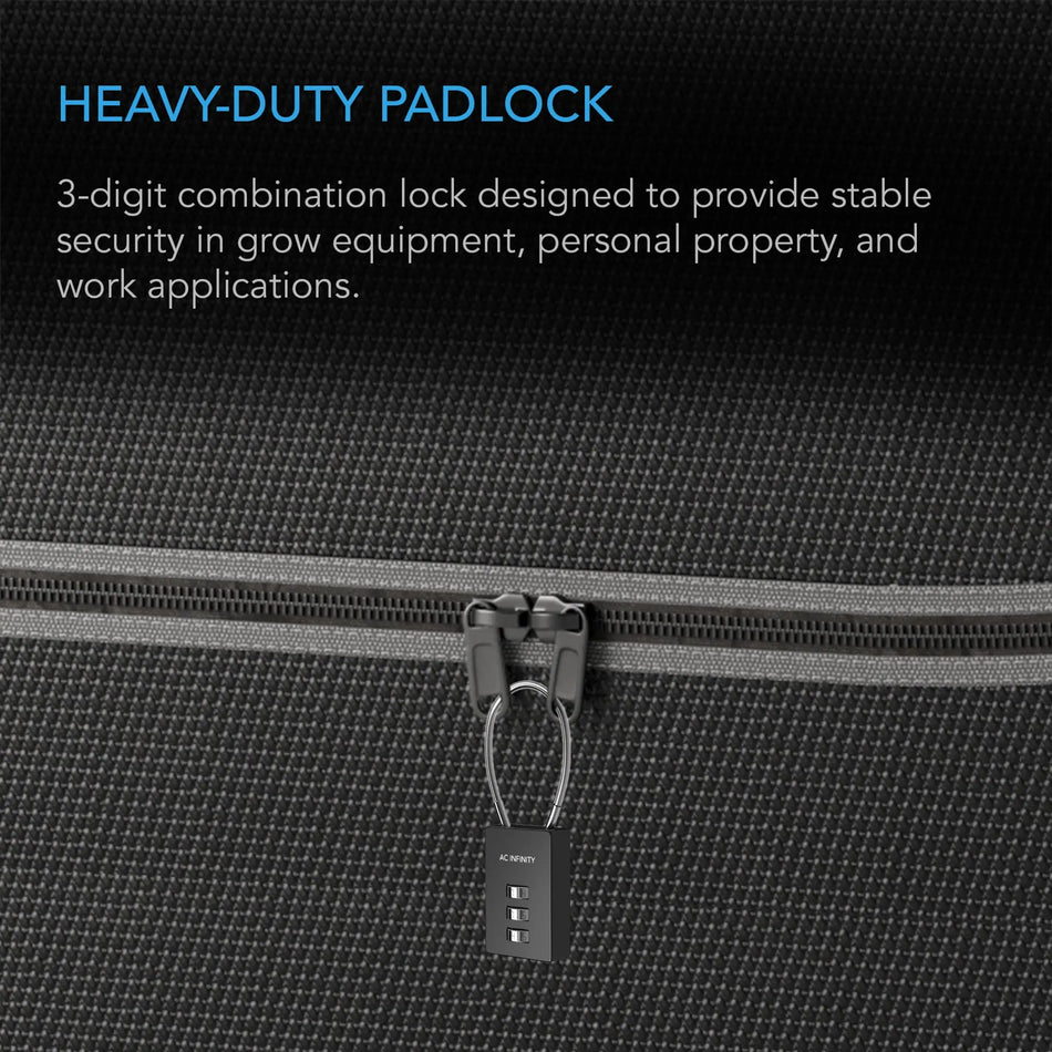 AC Infinity Combination Lock, Flexible Steel Cable Loop | 2-Pack