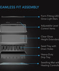 AC Infinity Germination Kit With Seedling Mat and LED Grow Light Bars, 5x8 Cell Tray