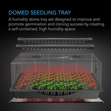 AC Infinity Germination Kit With Seedling Mat and LED Grow Light Bars, 6x12 Cell Tray