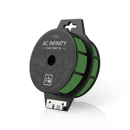 AC Infinity Green Twist Ties w/ Built-In Cutter, 100M