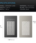 AC Infinity Grinder Card, Milling Tool with Protective Sleeve for Spices