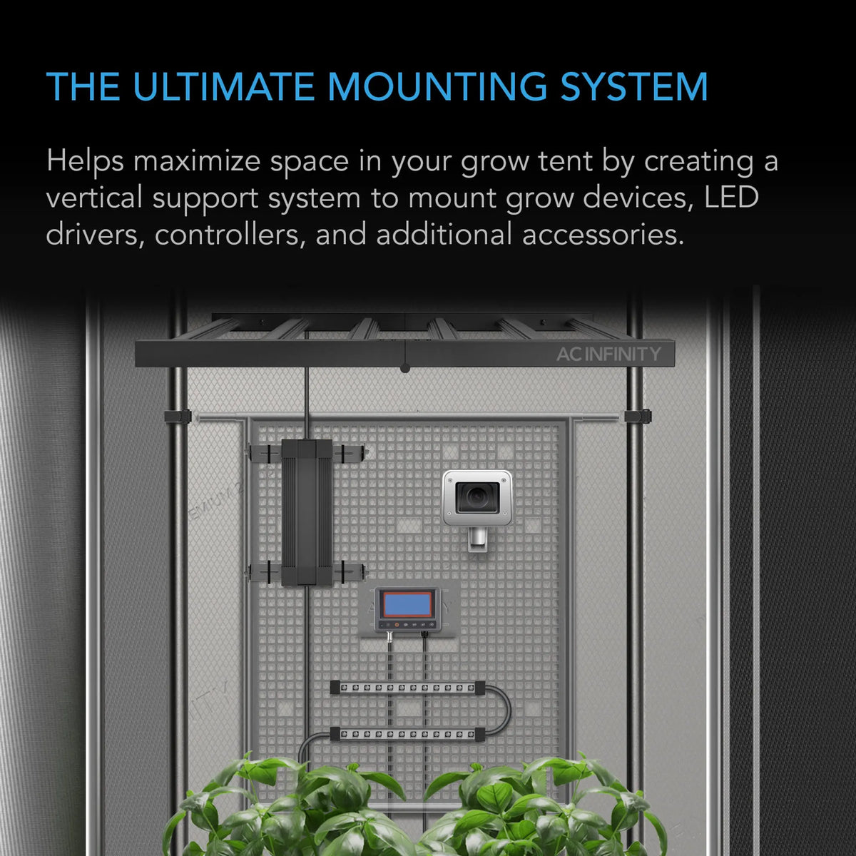 AC Infinity Grow Tent Gear Board, Equipment And Cable Wall Organizer