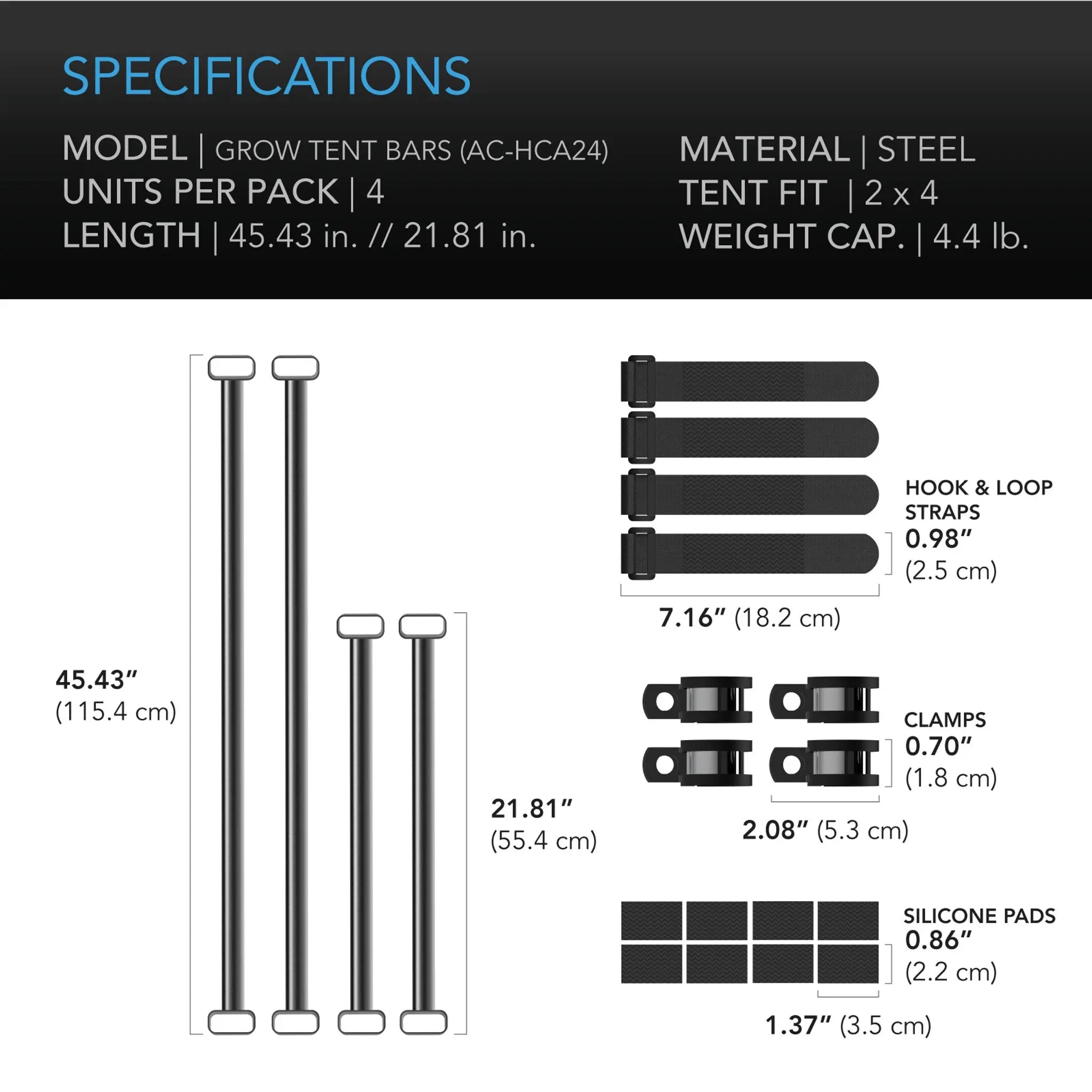ac infinity grow tent 2x4 AC-Infinity Grow Tent Mounting Bars, High Airflow CFM Kit, 2'X4'