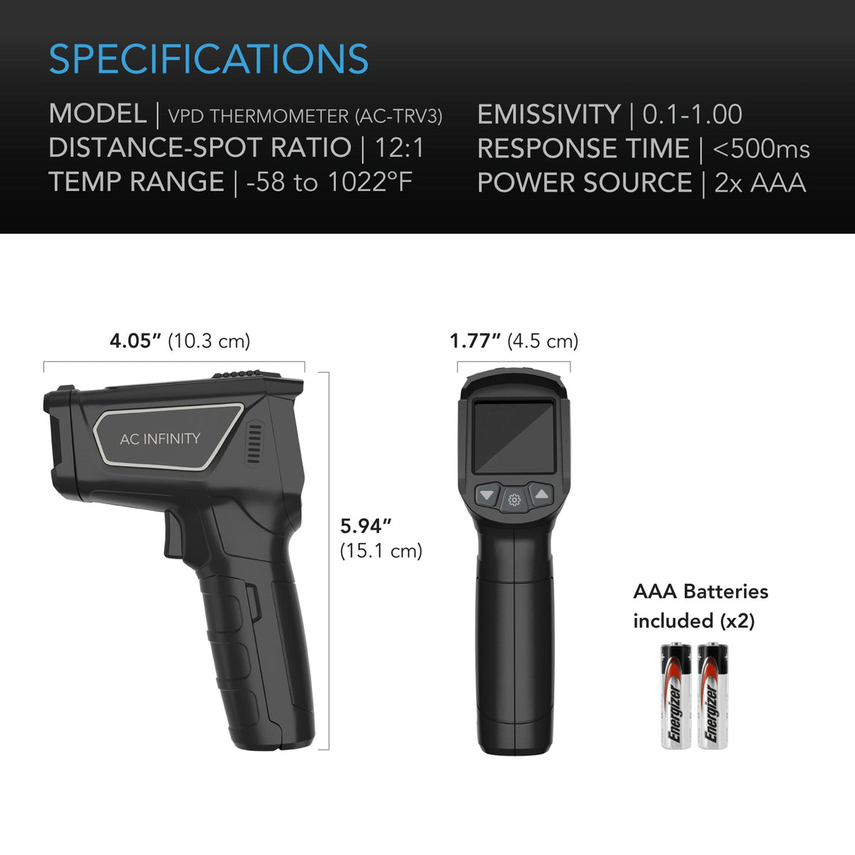 AC Infinity Handheld VPD Thermometer Captures Leaf VPD & Temp