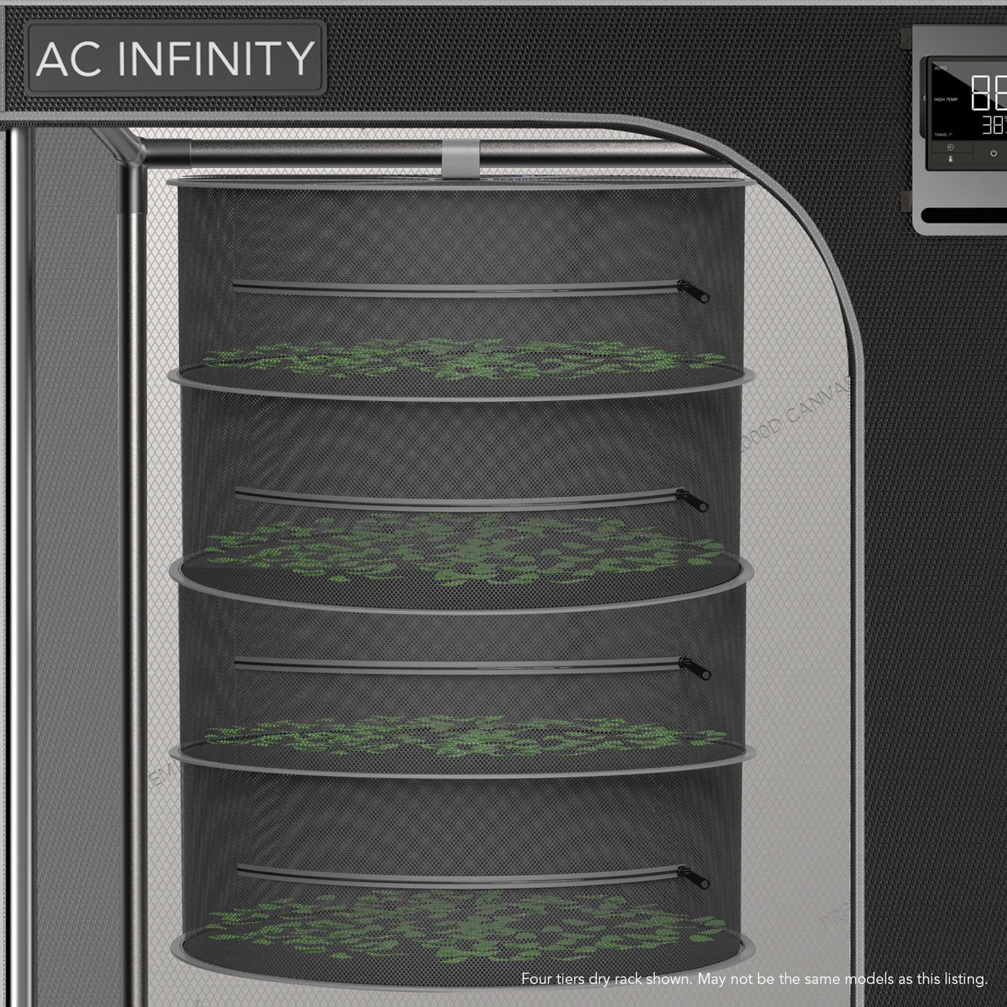 AC Infinity Hanging Herb Drying Rack, 8 Tiers, 24" Diameter