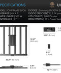 AC Infinity IONFRAME EVO6, Samsung LM301H EVO Commercial LED Grow Light 4'x4, 500W