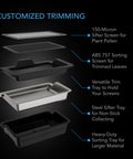 AC Infinity Large Trim Tray System, 3-Tray & 2-Screen Kit