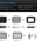 AC Infinity Large Trim Tray System, 3-Tray & 2-Screen Kit