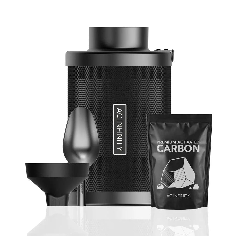 AC Infinity Refillable Carbon Filter Kit, With Charcoal Refill, 4"