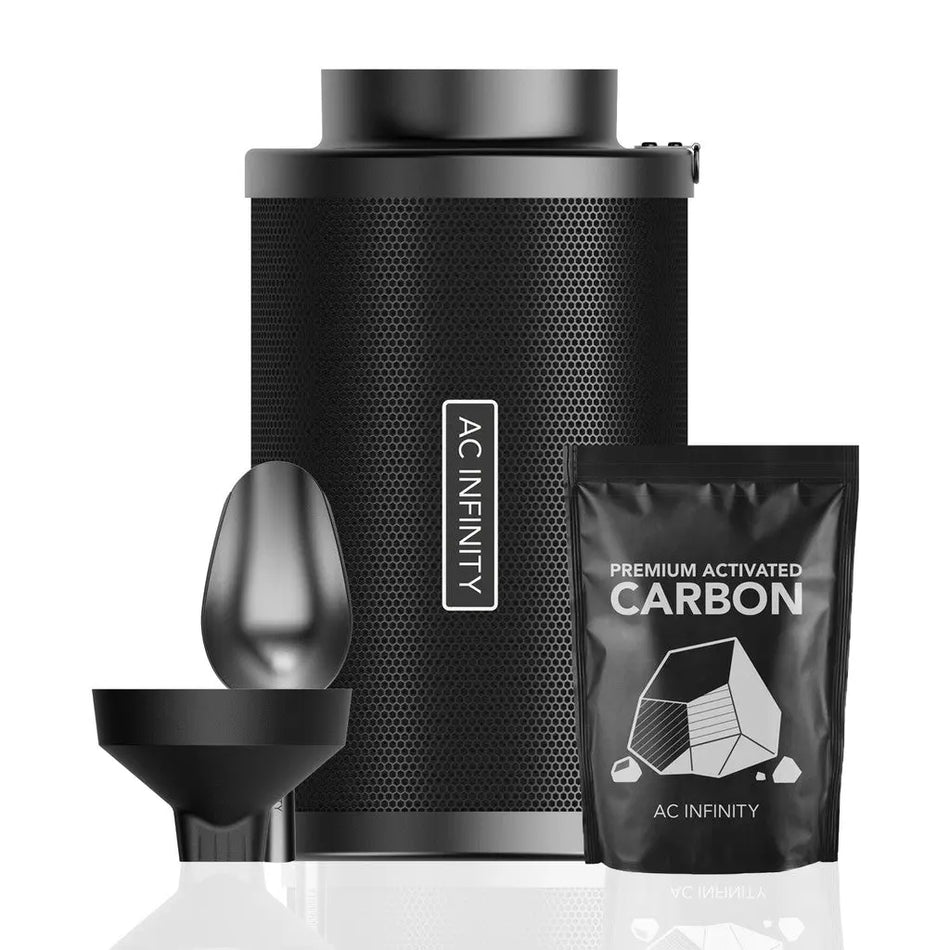 AC Infinity Refillable Carbon Filter Kit, With Charcoal Refill, 6"