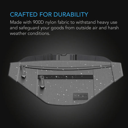 AC Infinity Smell Proof Belt Bag with 900D Nylon Fabric and Carbon Filter Lining, Gray