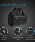 AC Infinity Smell Proof Handbag With 900D Nylon Fabric And Carbon Filter Lining, Black