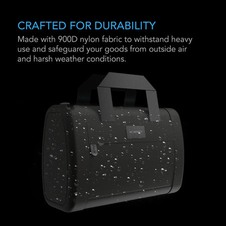 AC Infinity Smell Proof Handbag With 900D Nylon Fabric And Carbon Filter Lining, Black