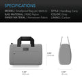 AC Infinity Smell Proof Handbag With 900D Nylon Fabric And Carbon Filter Lining, Gray