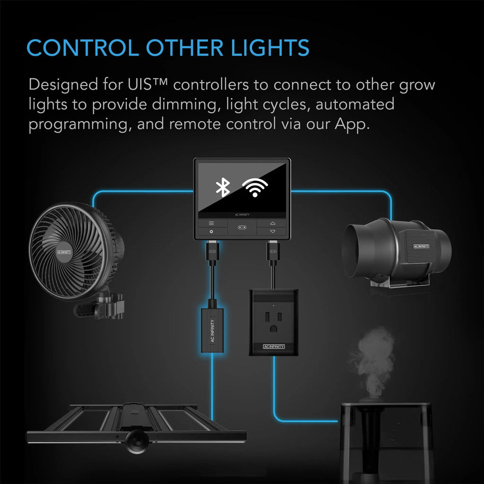 AC Infinity UIS Lighting Adapter Type-A, For RJ11/12 Connector Lights With PWM or 0-10V Dimmers