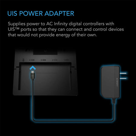 AC Infinity UIS Power Adapter, For Controllers Not Powered By UIS Devices