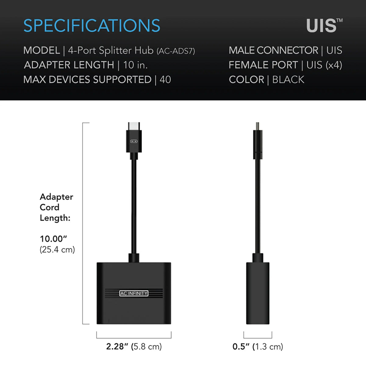 Ac Infinity Sensor Splitter AC Infinity UIS 2-In-1 Splitter, Daisy-Chain Adapter – GARDEN SUPPLY GUYS