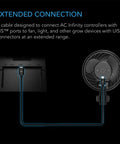 AC Infinity UIS To UIS Extension Cable, Male To Male, 10'