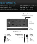 AI Environment Controller, Smart WiFi 8 Plug Outlet, Dual-Zone Temperature Humidity, ON/OFF AI Programming, 1800W (Copy)