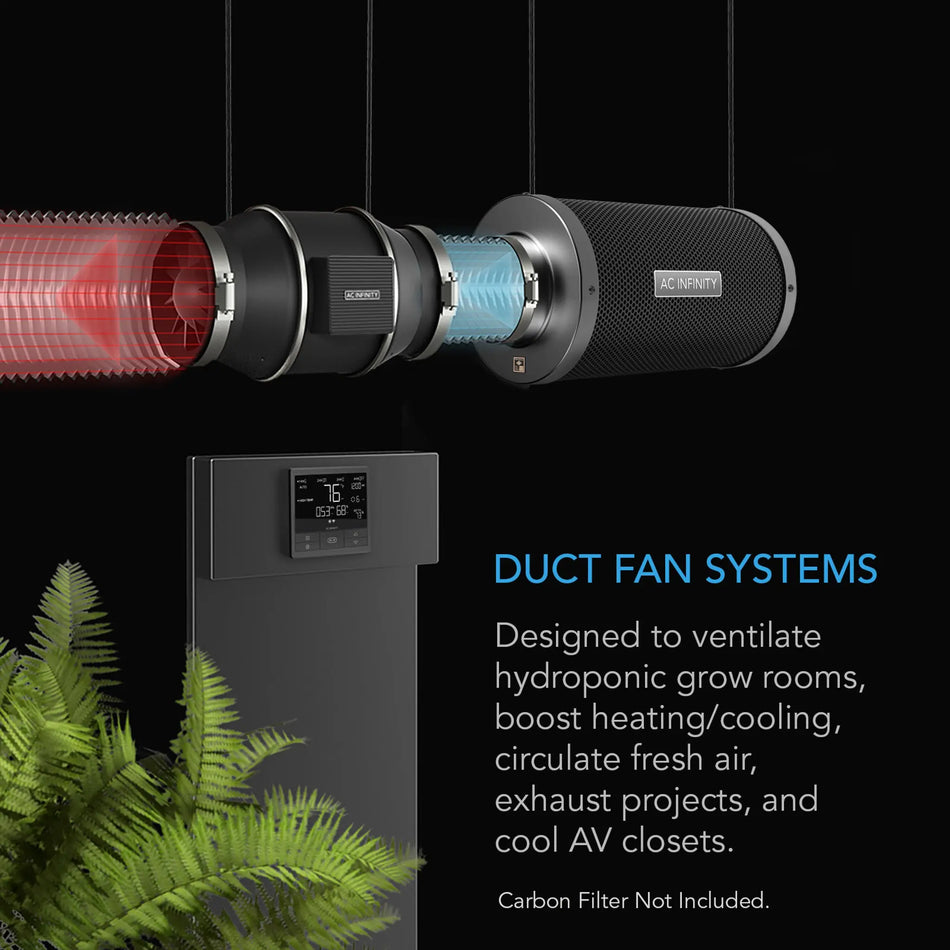 AC Infinity CLOUDLINE T6 Inline Duct Fan System w/ Bluetooth Controller, 6"