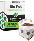 CHAR COIR Coco 4" BioPot, 1/2 Gallon