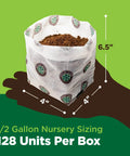 CHAR COIR Coco 4" BioPot, 1/2 Gallon
